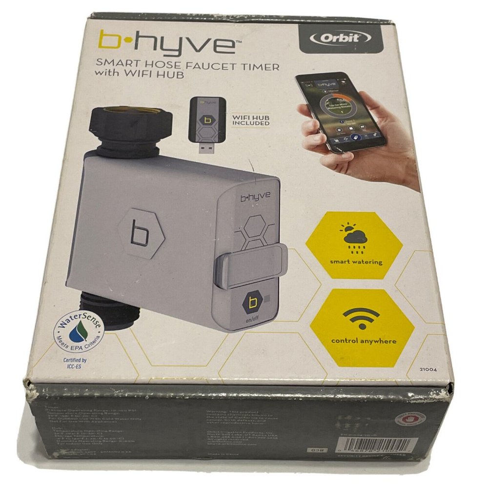 Orbit 21004 B-hyve Smart Hose Faucet Timer with Wi-Fi Hub Smart App Control New